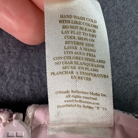 🌸3/$15🌸 WENDY BELLISSIMO Pink Grey Plaid Rhinestone Bow Ruffled Hem Dress 6-9m - Picture 9 of 11